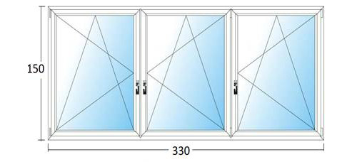 műanyag ablak 60x150 cm